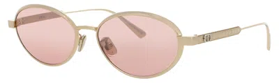 Dior Cannage R1u Cd40209u Metal Sunglasses With Mirror Lenses, 53-16-140 In 10u - Shiny Gold / Bordeaux Mirror