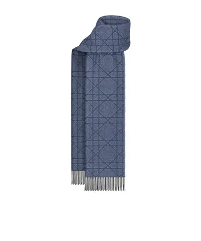 Dior Cannage Scarf In Blue