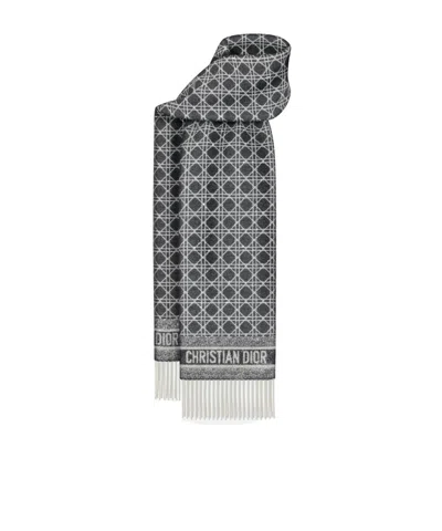 Dior Cannage Scarf In Gray