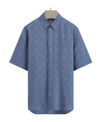 Dior Cannage Short-sleeved Shirt In Blue