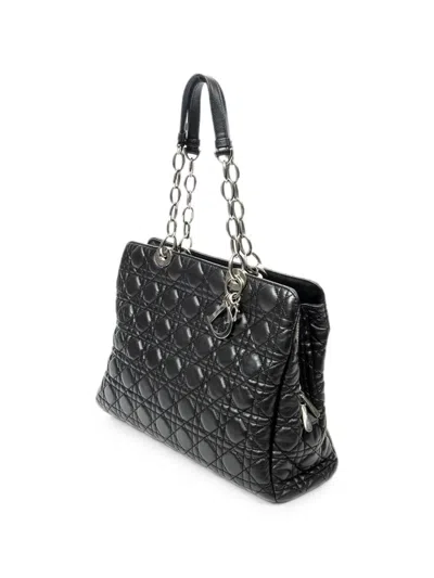 Pre-owned Dior Cannage Soft Tote Bag In Black