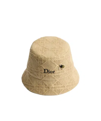 Dior Cannage Teddy-d Small Brim Bucket Hat In Neutral