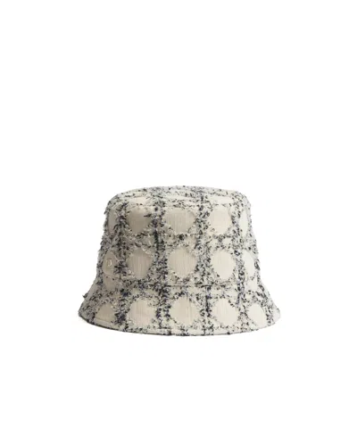 Dior Cannage Teddy-d Small Brim Bucket Hat In White/blue