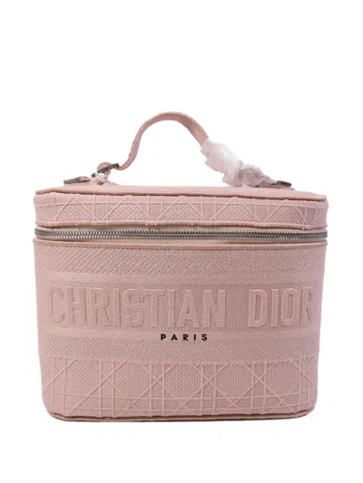 Pre-owned Dior Cannage Vanity Case In Pink