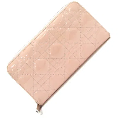 Dior Cannage/lady Pink Patent Leather Wallet  ()