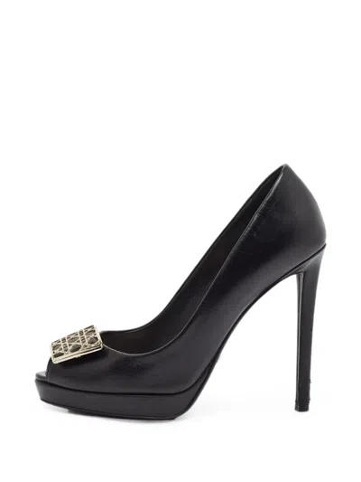 Pre-owned Dior Cannage-plaque Pumps In Black
