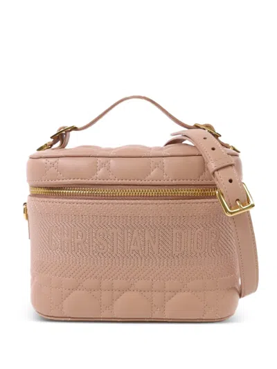 Pre-owned Dior Cannage-quilting Tote Bag In Pink
