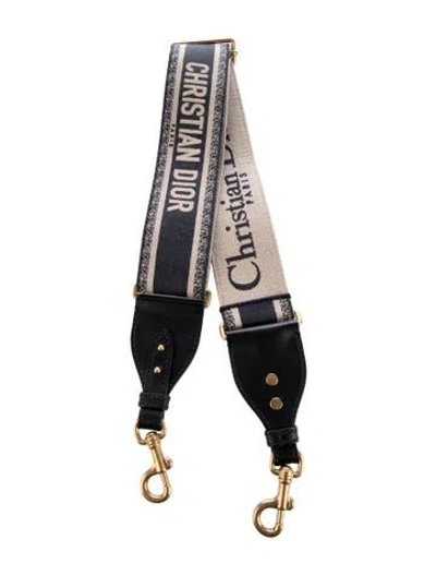 Pre-owned Dior Canvas And Leather Bag Strap In Blue