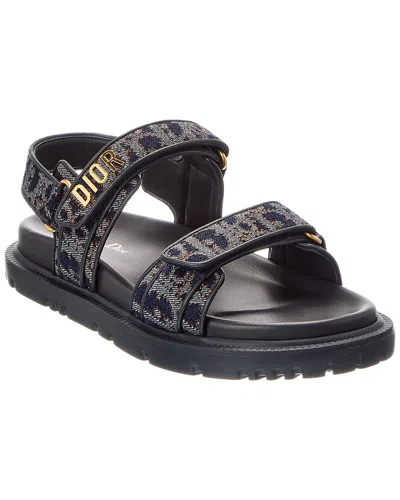 Dior Canvas & Leather Sandal In Black