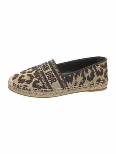 Pre-owned Dior Canvas Animal Print Espadrilles In Brown