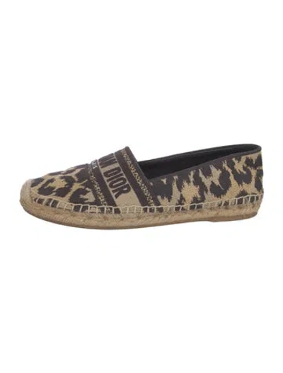Pre-owned Dior Canvas Animal Print Espadrilles In Neutral