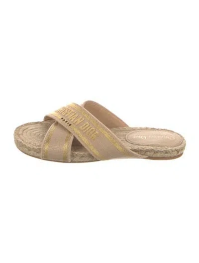 Pre-owned Dior Canvas Animal Print Espadrilles In Neutral