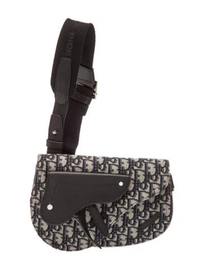 Pre-owned Dior Canvas Belt Bag In Blue