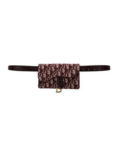 Pre-owned Dior Canvas Belt Bag In Burgundy