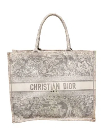 Pre-owned Dior Canvas Book In Gray