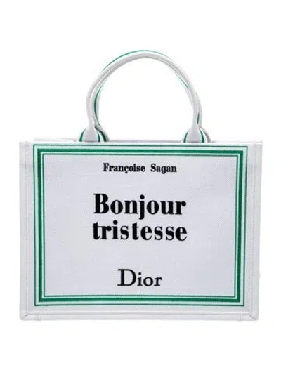Pre-owned Dior Canvas Book Tote Medium 2025 In Blue