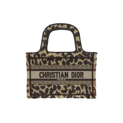 Pre-owned Dior Canvas Book Tote Mini In Multicolor