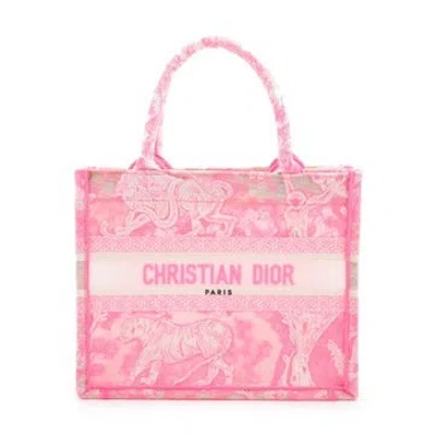 Pre-owned Dior Canvas Book Tote In Pink