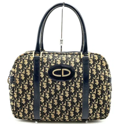 Pre-owned Dior Canvas Boston Bag Handbag () In Blue