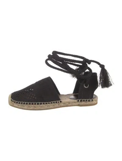 Pre-owned Dior Canvas Braided Accents Espadrilles In Black