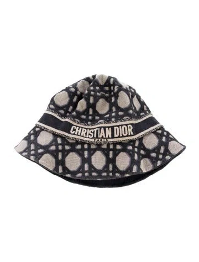 Pre-owned Dior Canvas Bucket Hat In Blue/neutrals