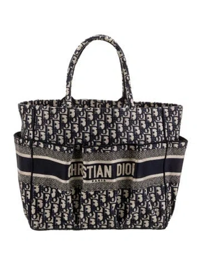 Pre-owned Dior Canvas Catherine Tote In Neutral