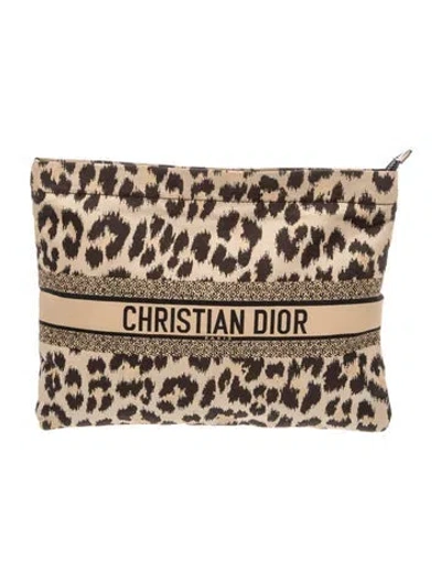 Pre-owned Dior Canvas Clutch In Brown
