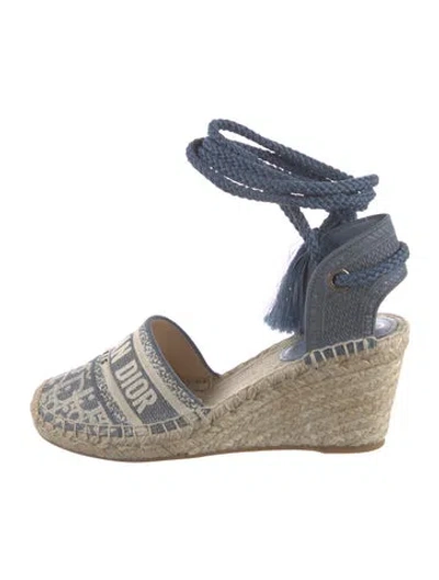 Pre-owned Dior Canvas Colorblock Pattern Slingback Pumps In Neutrals