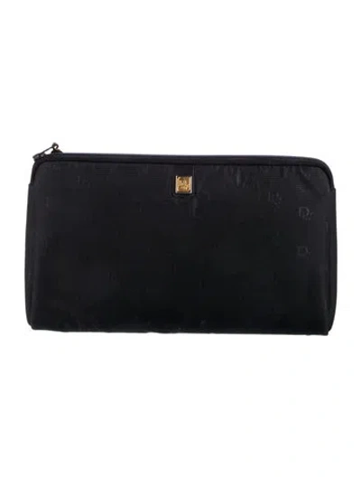 Pre-owned Dior Canvas Cosmetic Bag In Black