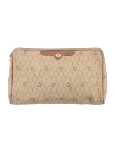 Pre-owned Dior Canvas Cosmetic Bag In Neutral