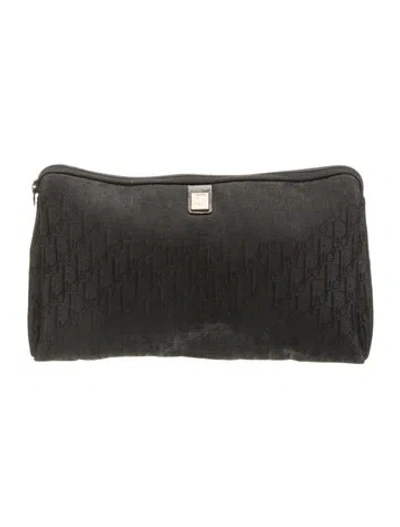 Pre-owned Dior Canvas  Oblique Canvas Clutch In Black