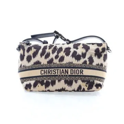 Pre-owned Dior Canvas Travel Leopard Nomad Pouch 2022 In Multi