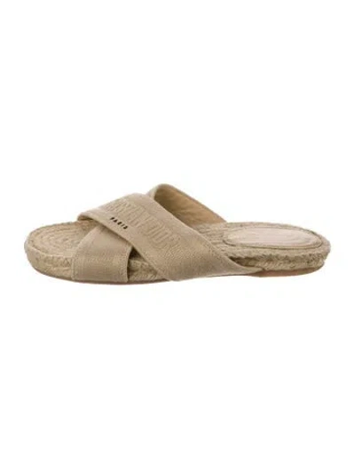 Pre-owned Dior Canvas Espadrilles In Neutral
