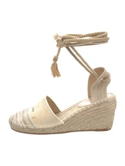 Pre-owned Dior Canvas Espadrilles In Neutral