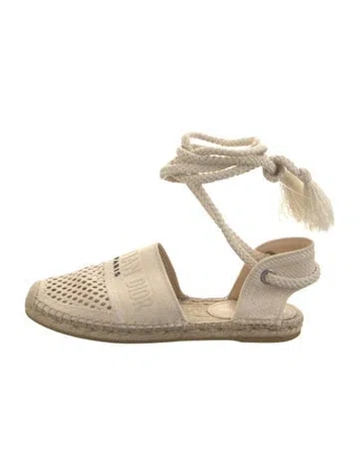 Pre-owned Dior Canvas Espadrilles In Neutral