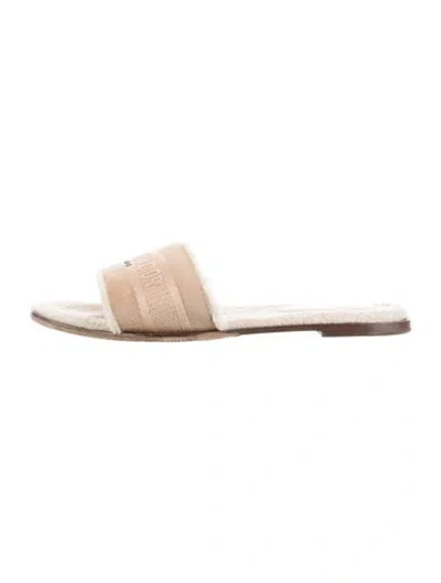 Pre-owned Dior Canvas Flats In Pink