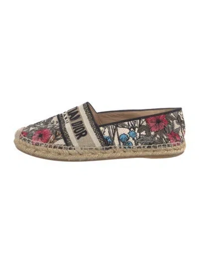 Pre-owned Dior Canvas Floral Print Espadrilles