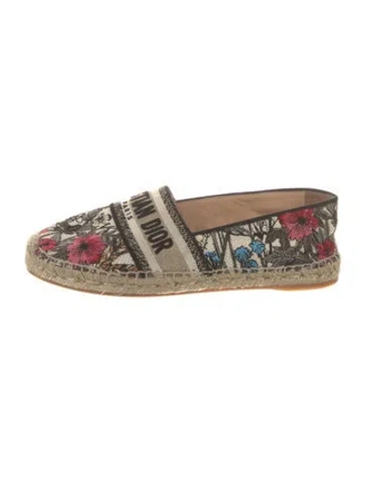 Pre-owned Dior Canvas Floral Print Espadrilles