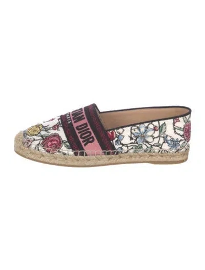 Pre-owned Dior Canvas Floral Print Espadrilles
