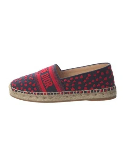 Pre-owned Dior Canvas Floral Print Espadrilles In Blue/red