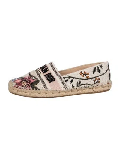 Pre-owned Dior Canvas Floral Print Espadrilles In Neutral