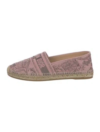 Pre-owned Dior Canvas Floral Print Espadrilles In Pink