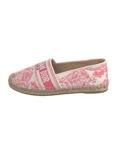 Pre-owned Dior Canvas Floral Print Espadrilles In Pink