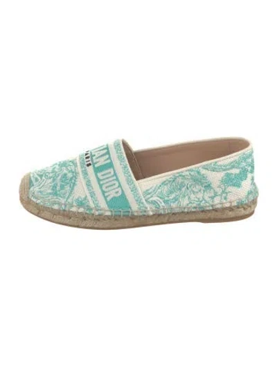 Pre-owned Dior Canvas Floral Print Espadrilles In White