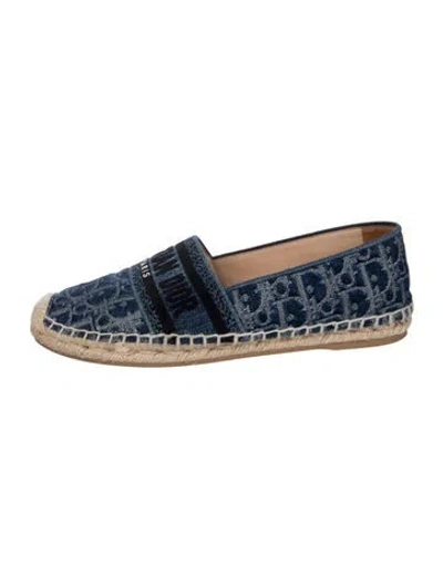 Pre-owned Dior Canvas Graphic Print Espadrilles In Blue
