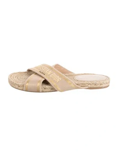 Pre-owned Dior Canvas Graphic Print Espadrilles In Neutrals
