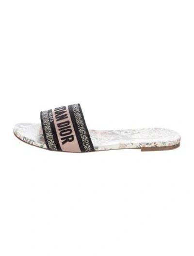 Pre-owned Dior Canvas Graphic Print Slides In Multi