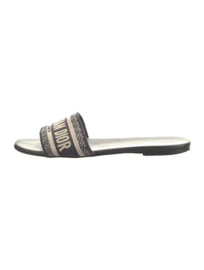 Pre-owned Dior Canvas Graphic Print Slides In Multi
