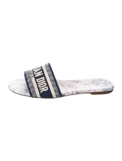 Pre-owned Dior Canvas Graphic Print Slides In Multi