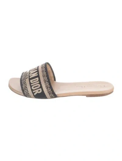 Pre-owned Dior Canvas Graphic Print Slides In Multi